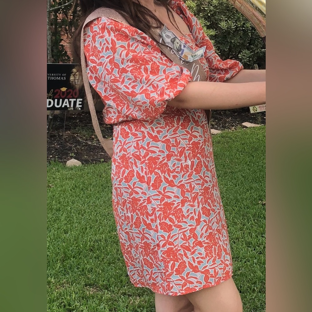 Lucy Paris Orange and Blue Floral Mini Dress - Picture 3 of 3